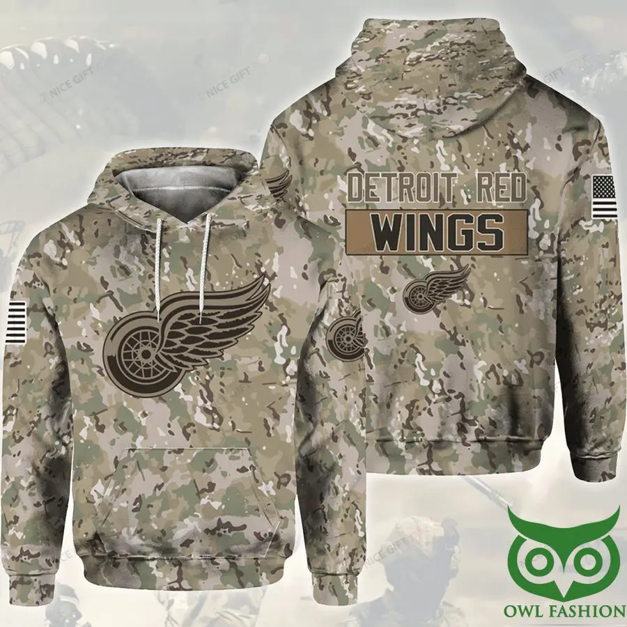 q9XtnQwb 42 NHL Detroit Red Wings Camouflage 3D Hoodie