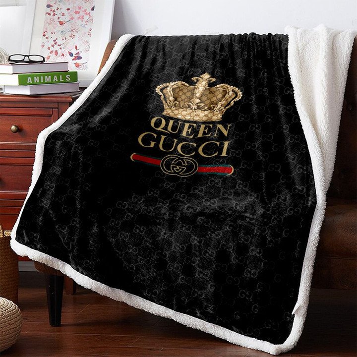 queen gucci luxurious brand fleece blanket drd4m