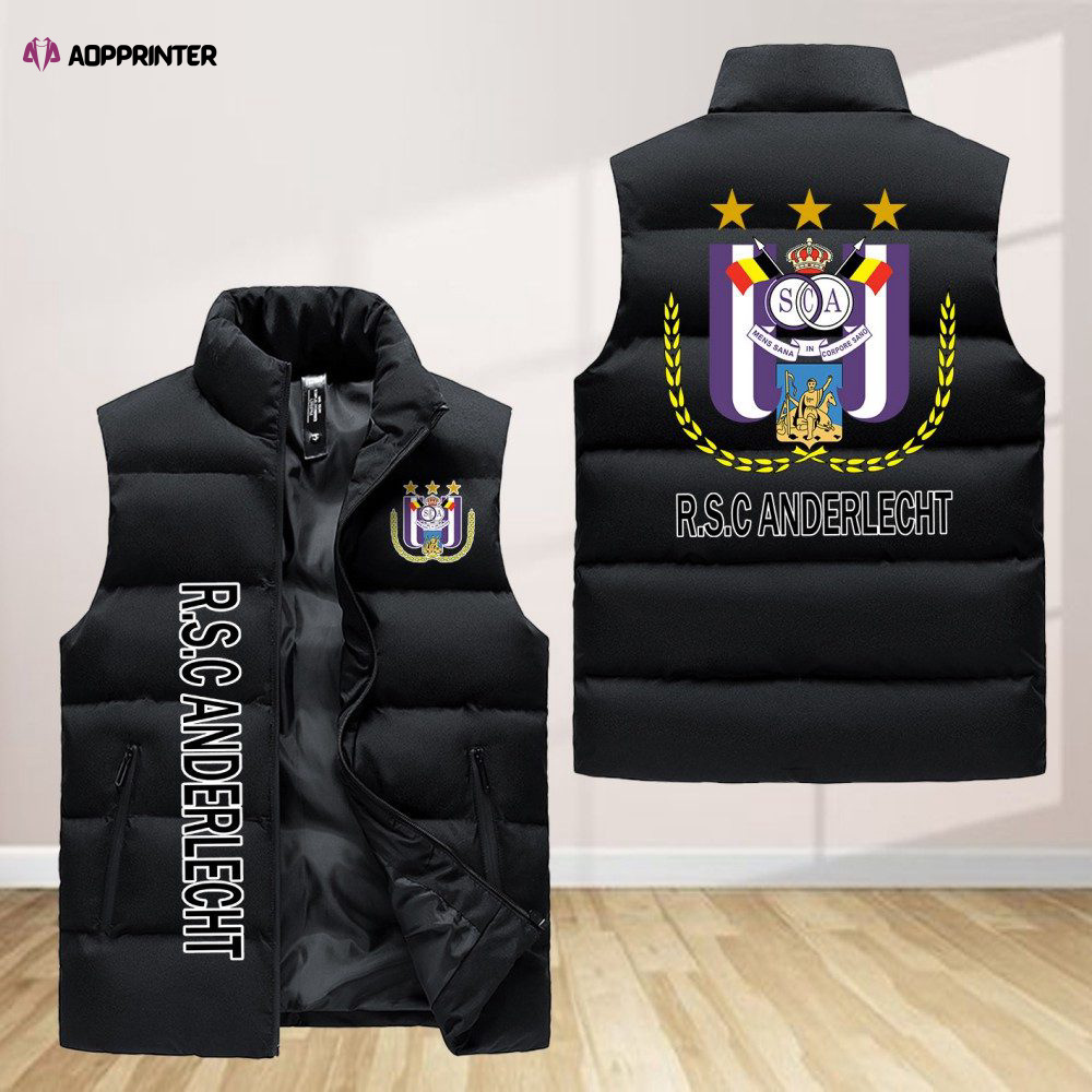 r s c anderlecht sleeveless puffer jacket custom for fans gifts