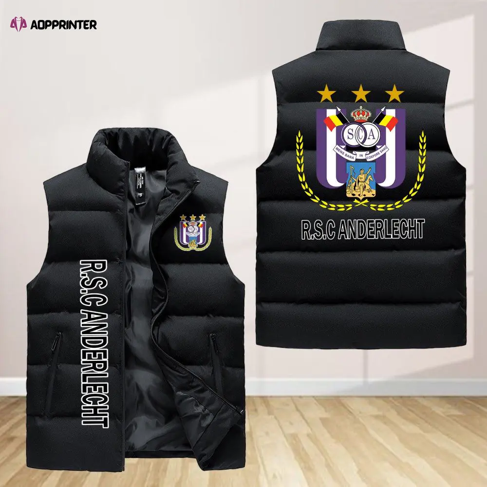 r s c anderlecht sleeveless puffer jacket custom for fans gifts
