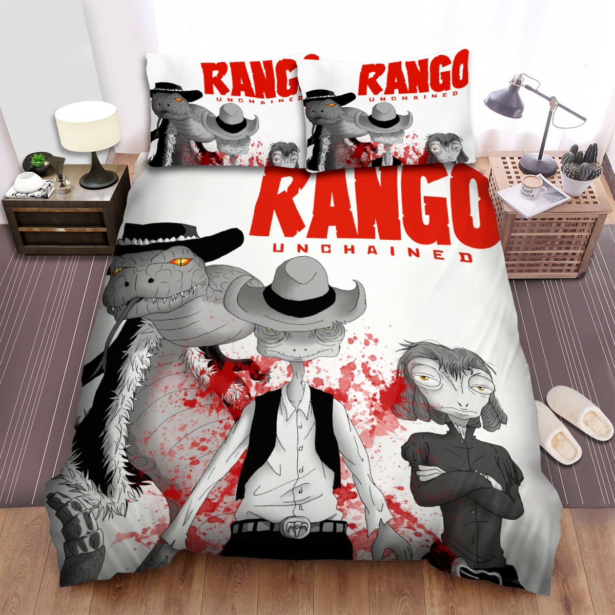 rango the unchained poster bed sheets spread duvet cover bedding sets veonu