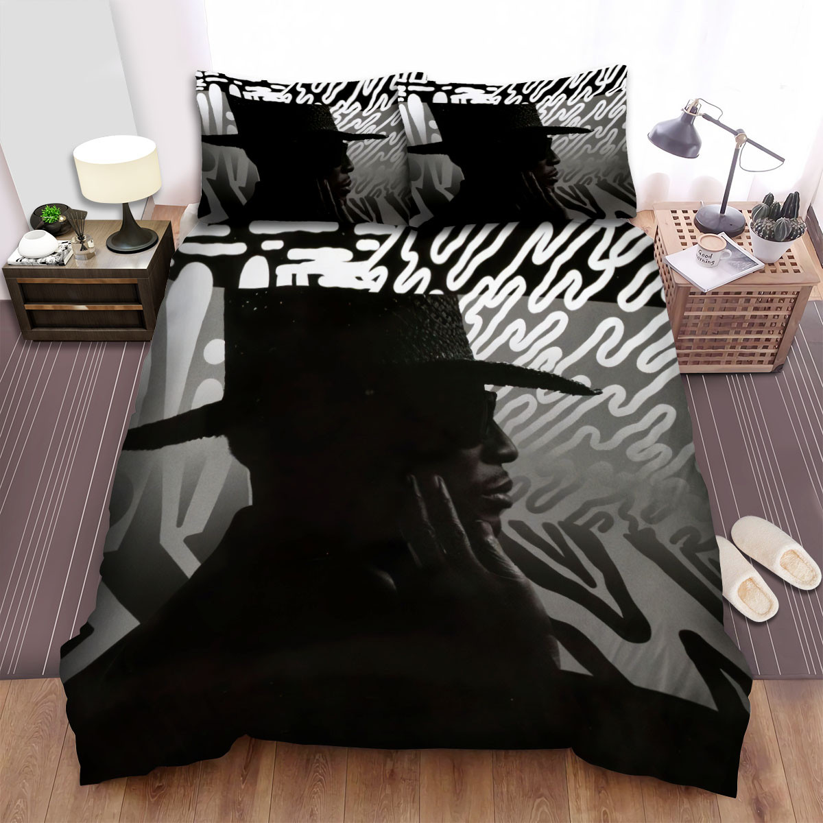 raphael saadiq hand touches face bed sheets spread comforter duvet cover bedding sets iw4m1