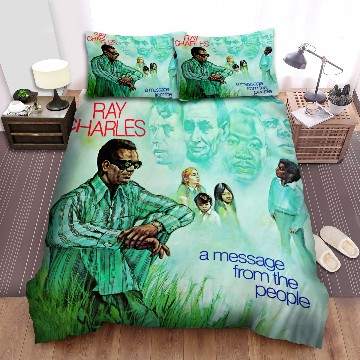 ray charles a message from the people bed sheets spread comforter duvet cover bedding sets oppva