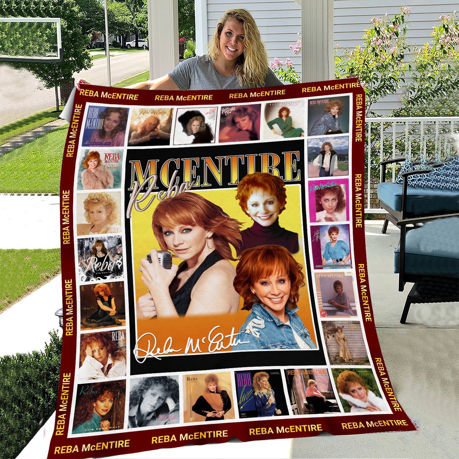 reba mcentire signature throw blanket ngbt5