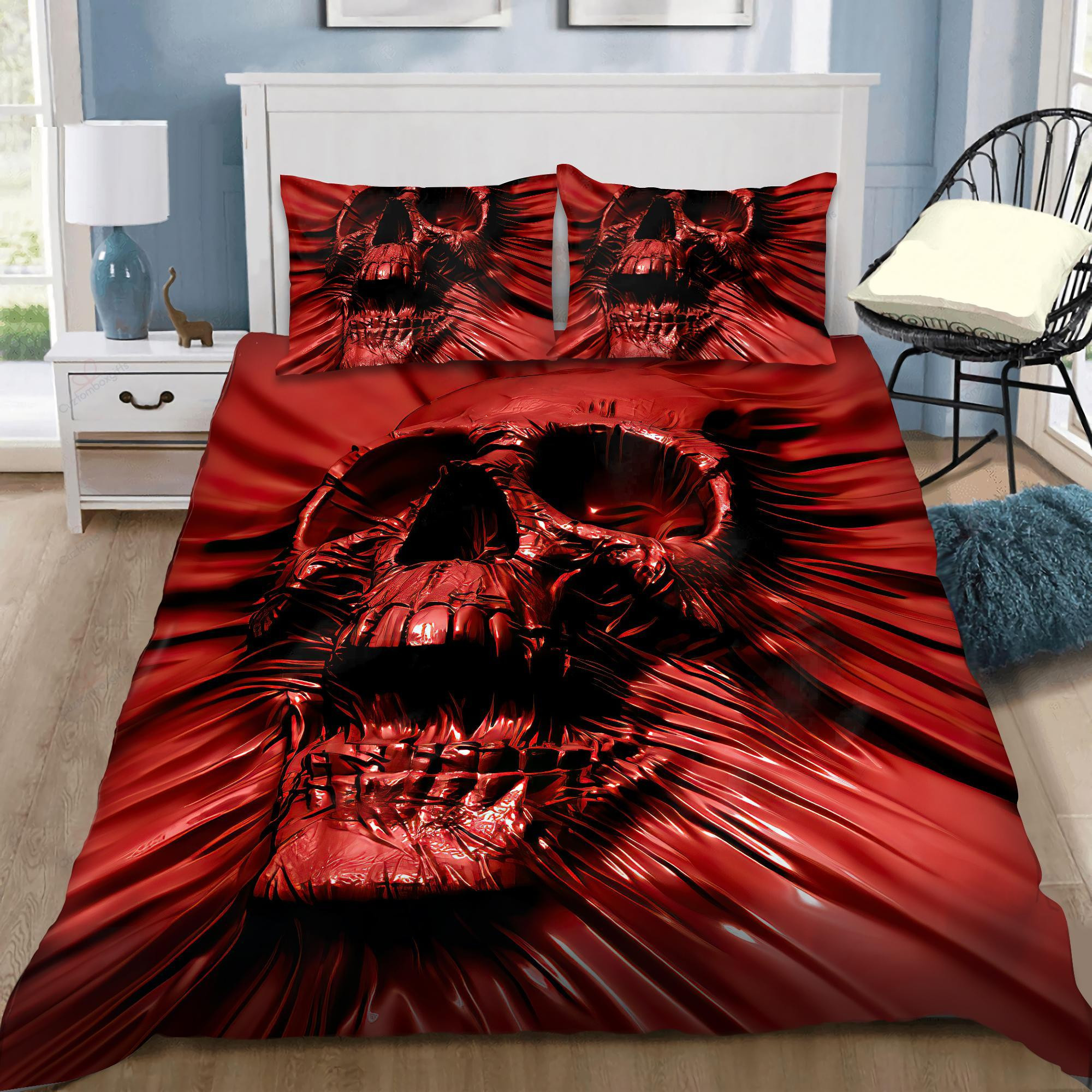red screaming skull duvet cover bedroom sets comfortable bedding sets v2qlx