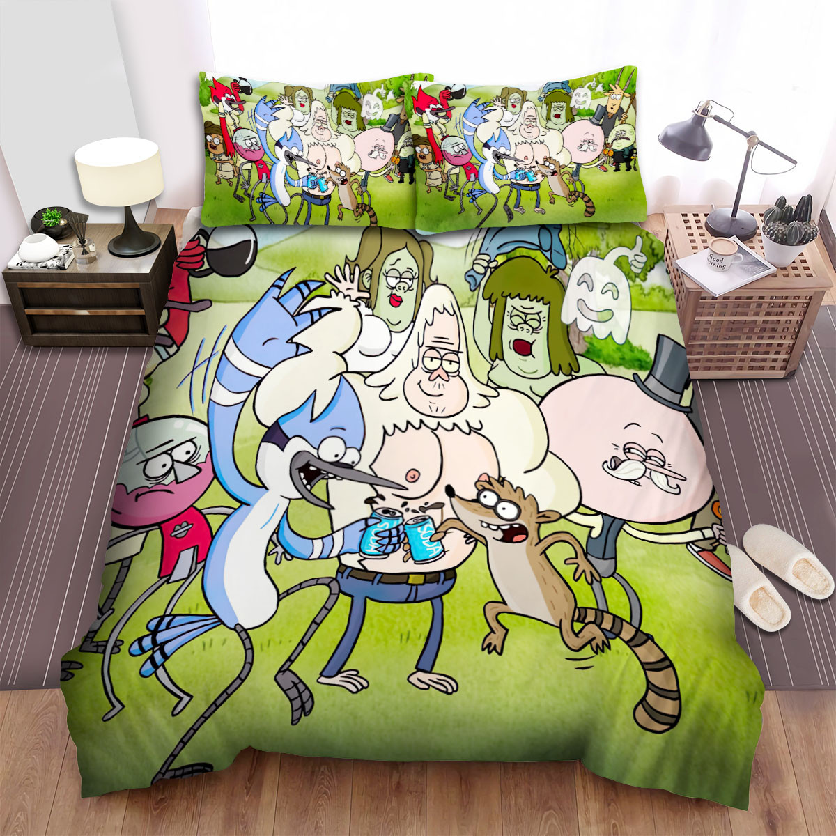 regular show characters partying duvet cover bedroom sets comfortable bedding sets mdeoc