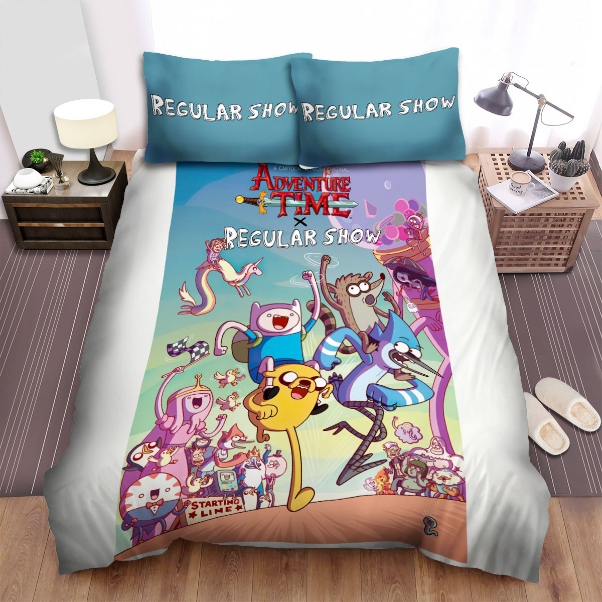 regular show x adventure time duvet cover bedroom sets comfortable bedding sets 999js