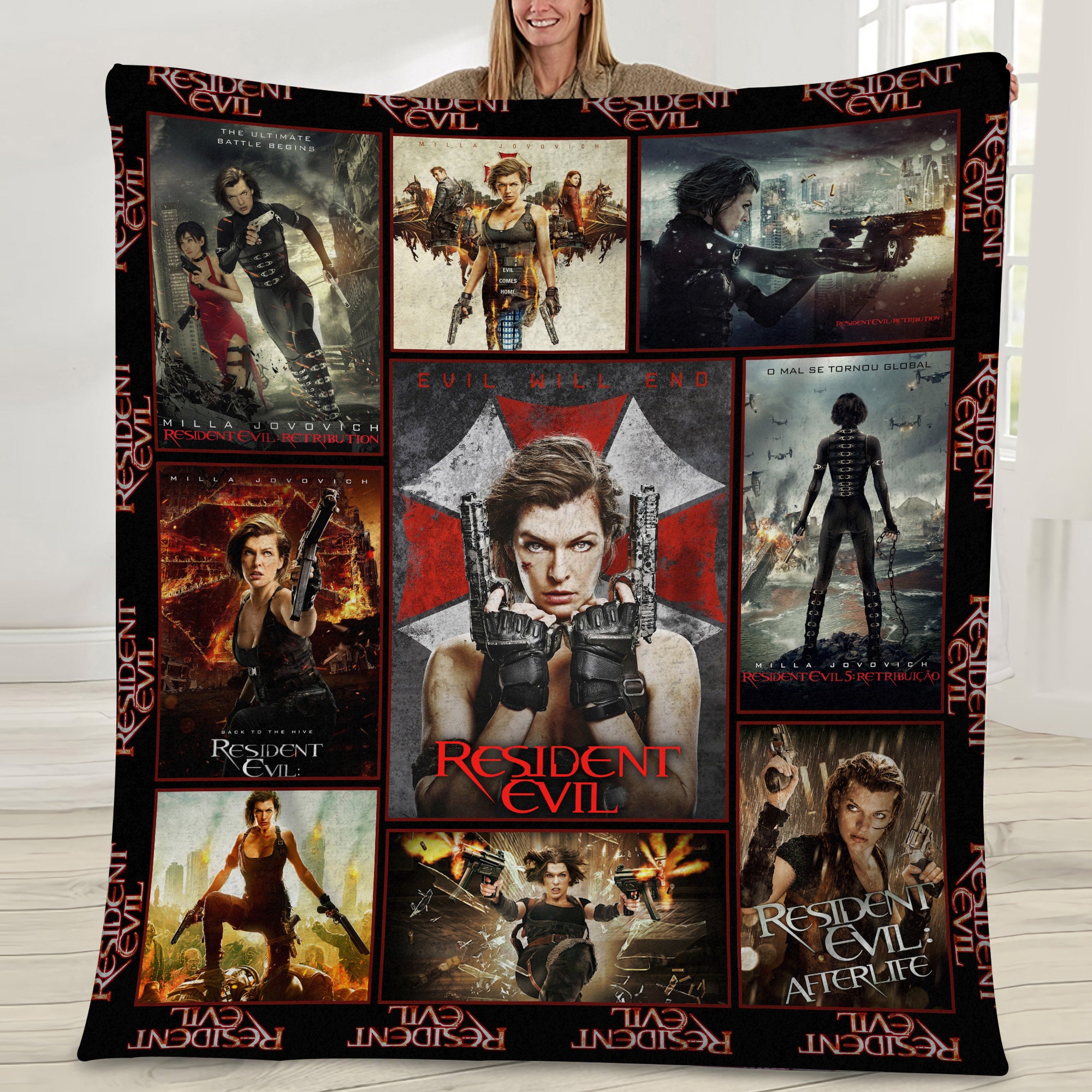 resident evil welcome to raccoon city movie fan blanket gfp2m