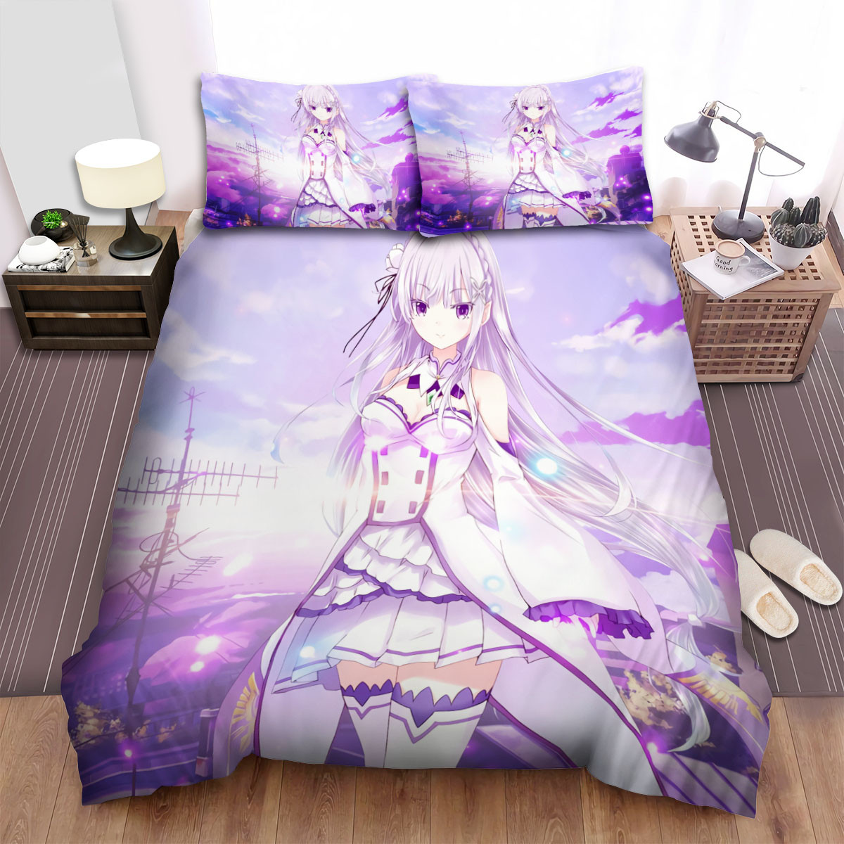 rezero emilia art bed sheets spread comforter duvet cover bedding sets x5zfm