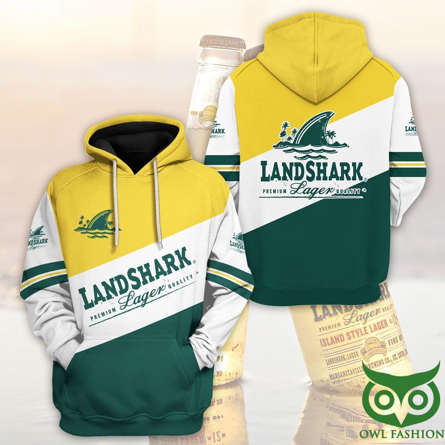 rgZQZT3H 5 Landshark Lager Logo Yellow White Green 3D Hoodie