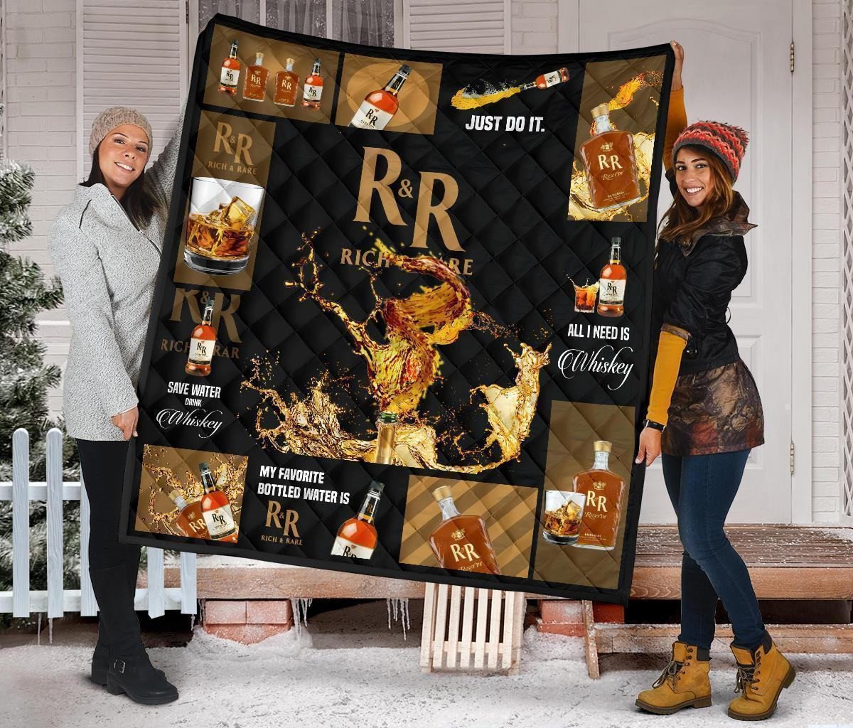 rick and rare quilt blanket all i need is whiskey funny gift hurls