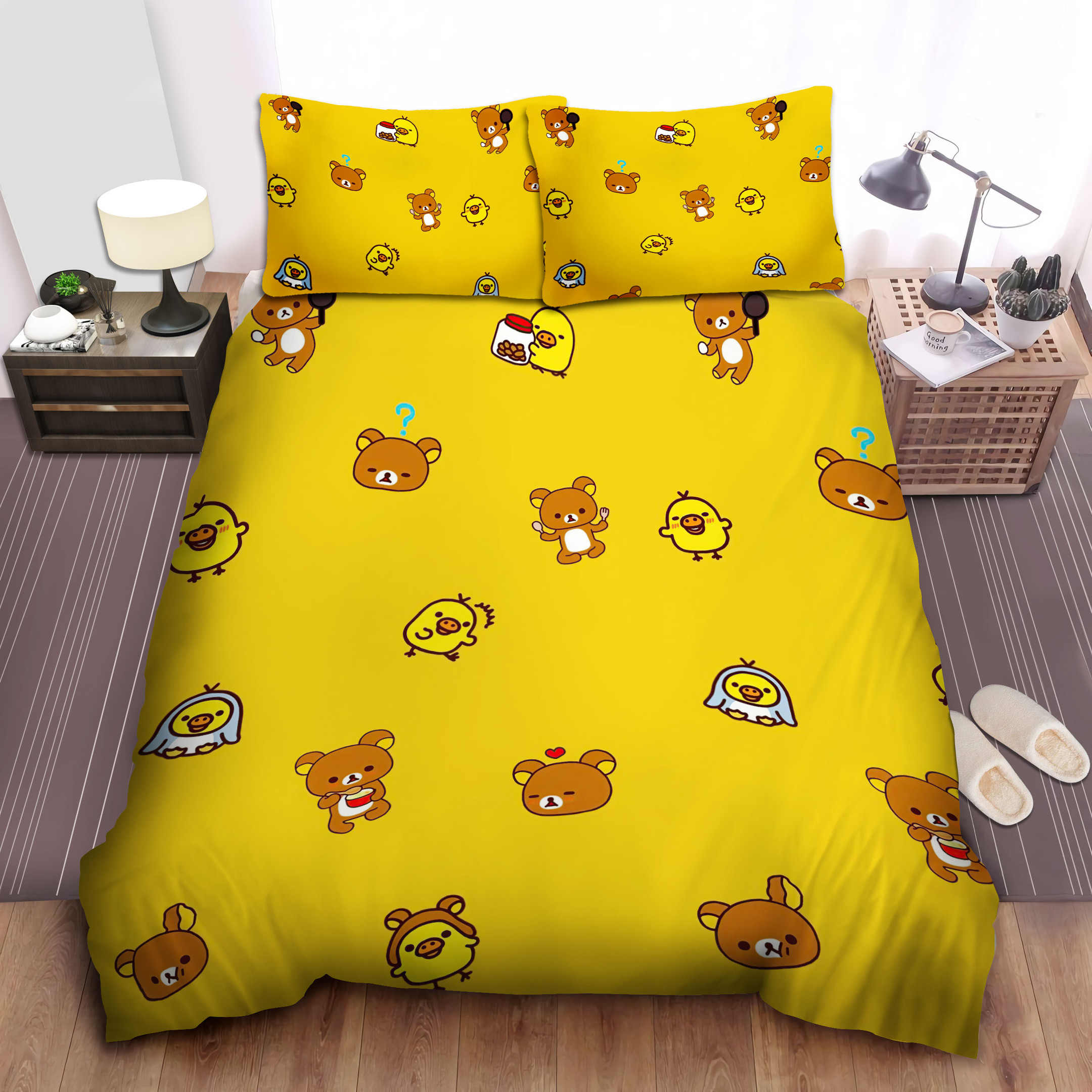 rilakkuma cute pattern bed sheets spread comforter duvet cover bedding sets y8zts