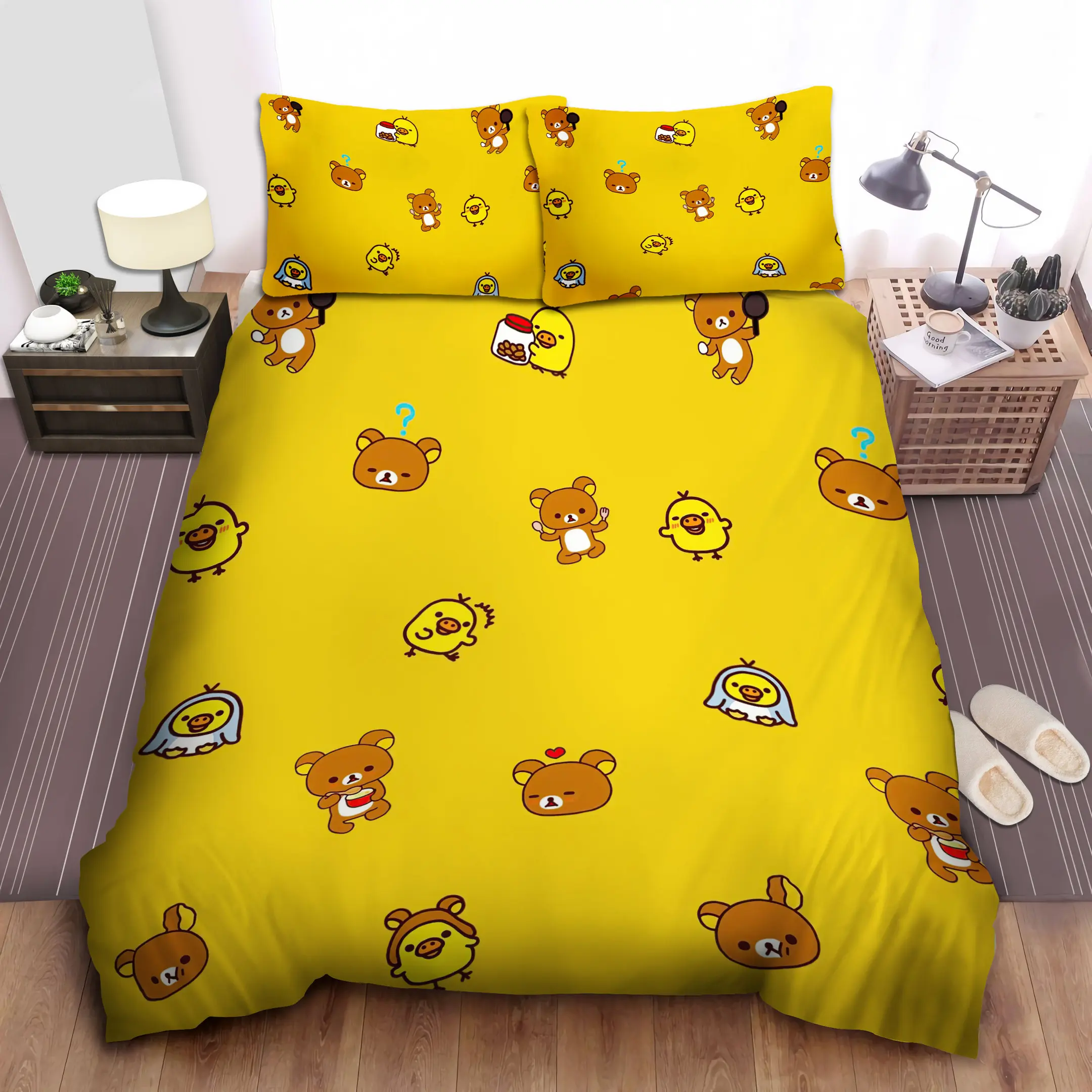 rilakkuma cute pattern bed sheets spread comforter duvet cover bedding sets y8zts