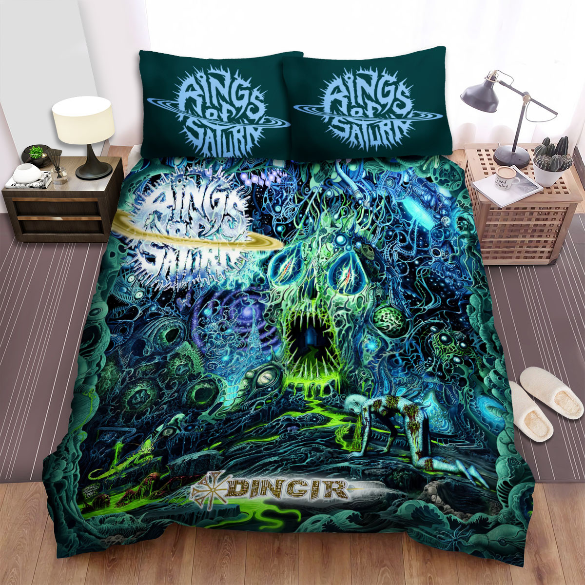 rings of saturn band dingir album cover bed sheets spread comforter duvet cover bedding sets vd7pi