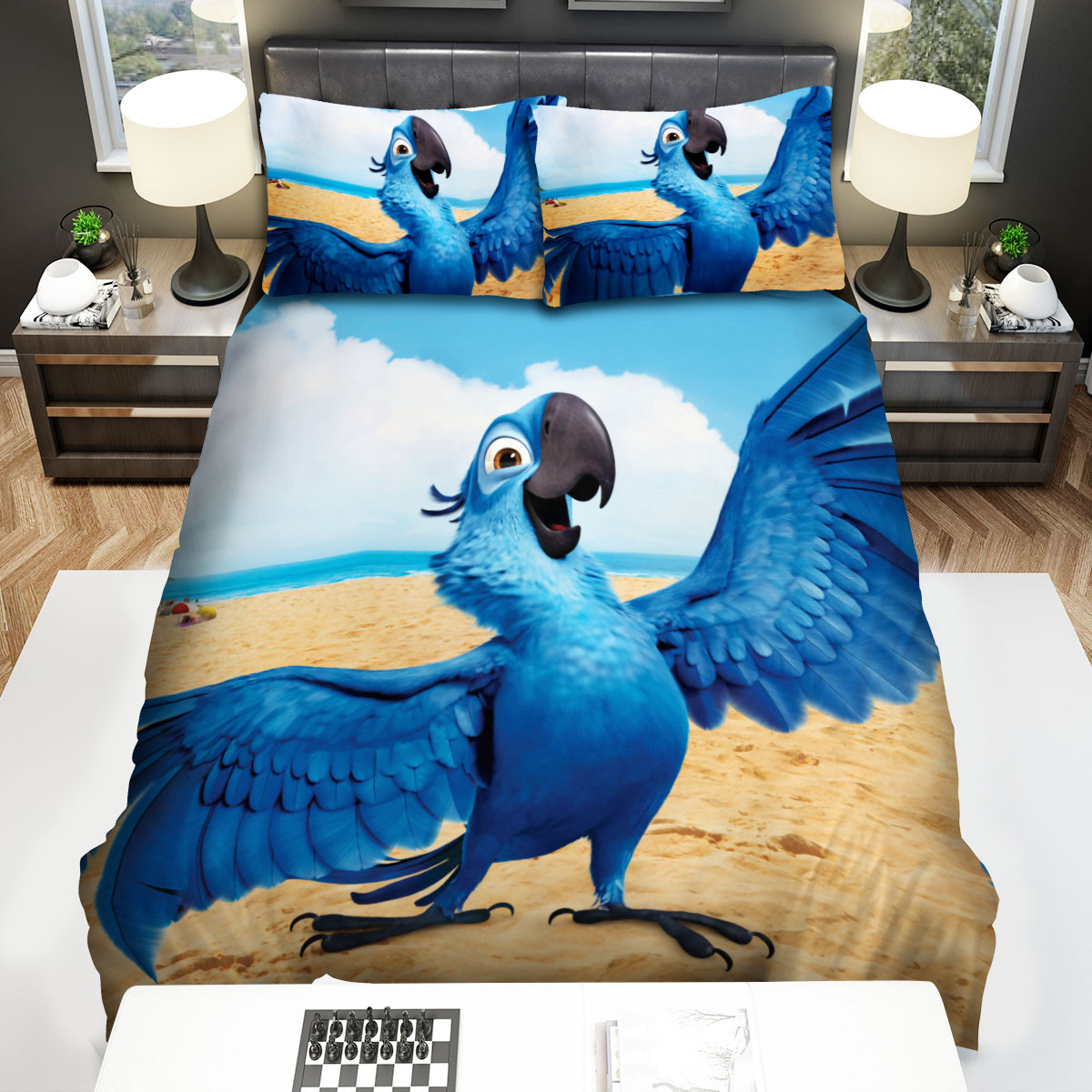 rio blue solo image bed sheets spread duvet cover bedding sets md5eg