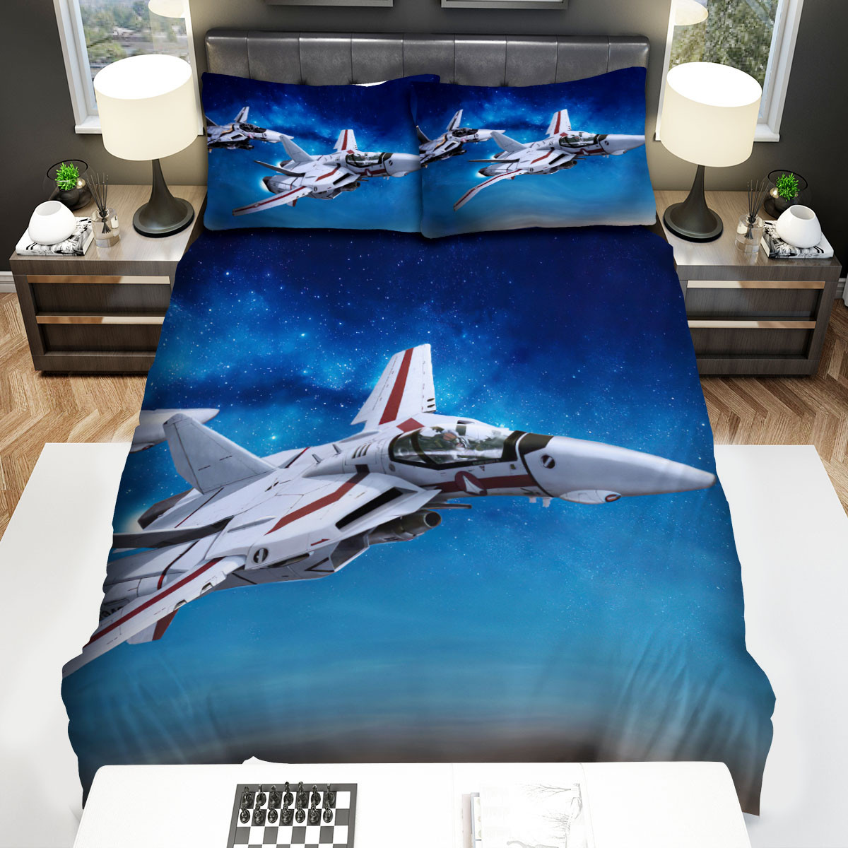 robotech macross robot plane duvet cover bedroom sets comfortable bedding sets zngbx