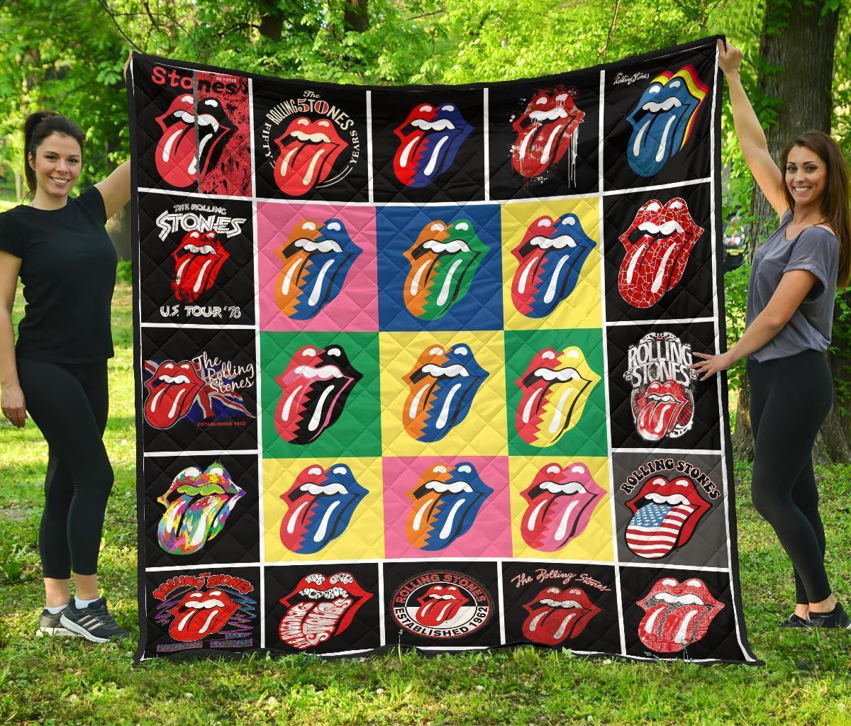 rolling stone sexy lips quilt blanket gift for fan nd19 5td66