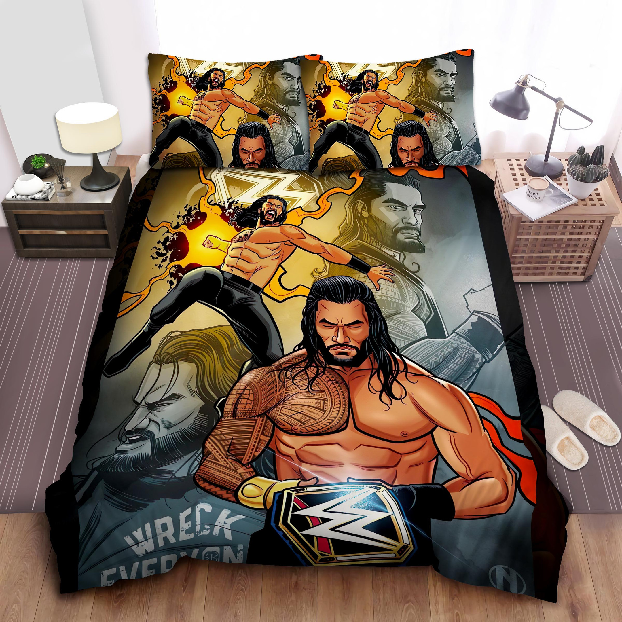 roman reigns in comic style duvet cover bedroom sets comfortable bedding sets gt6ea