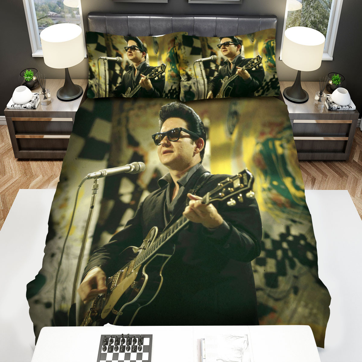 roy orbison singing with guitar bed sheets spread comforter duvet cover bedding sets 4zgvg