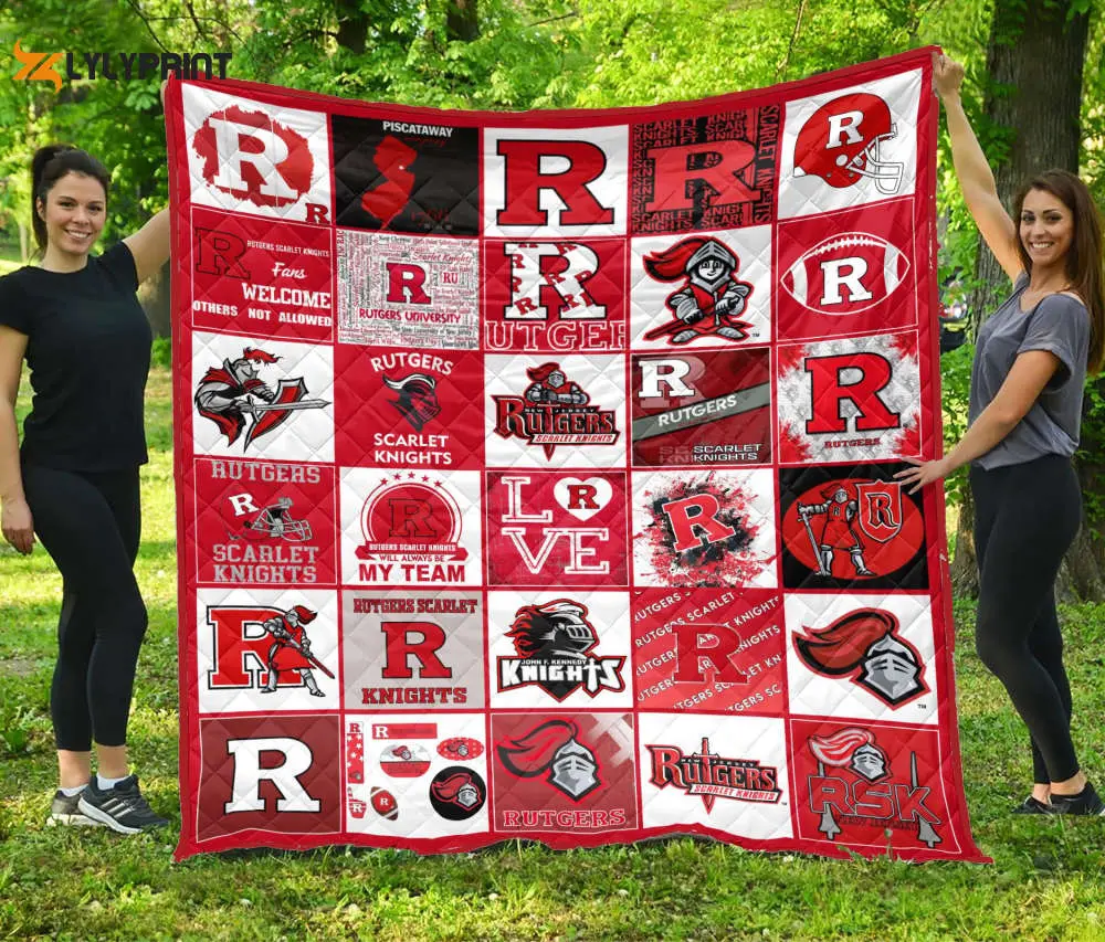 rutgers scarlet knights quilt blanket for fans home decor gift 1q 3