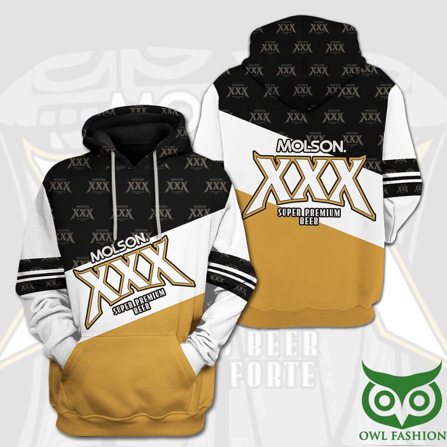 rxdztsDX 75 Molson XXX Super Premium Beer Black White Yellow 3D Hoodie