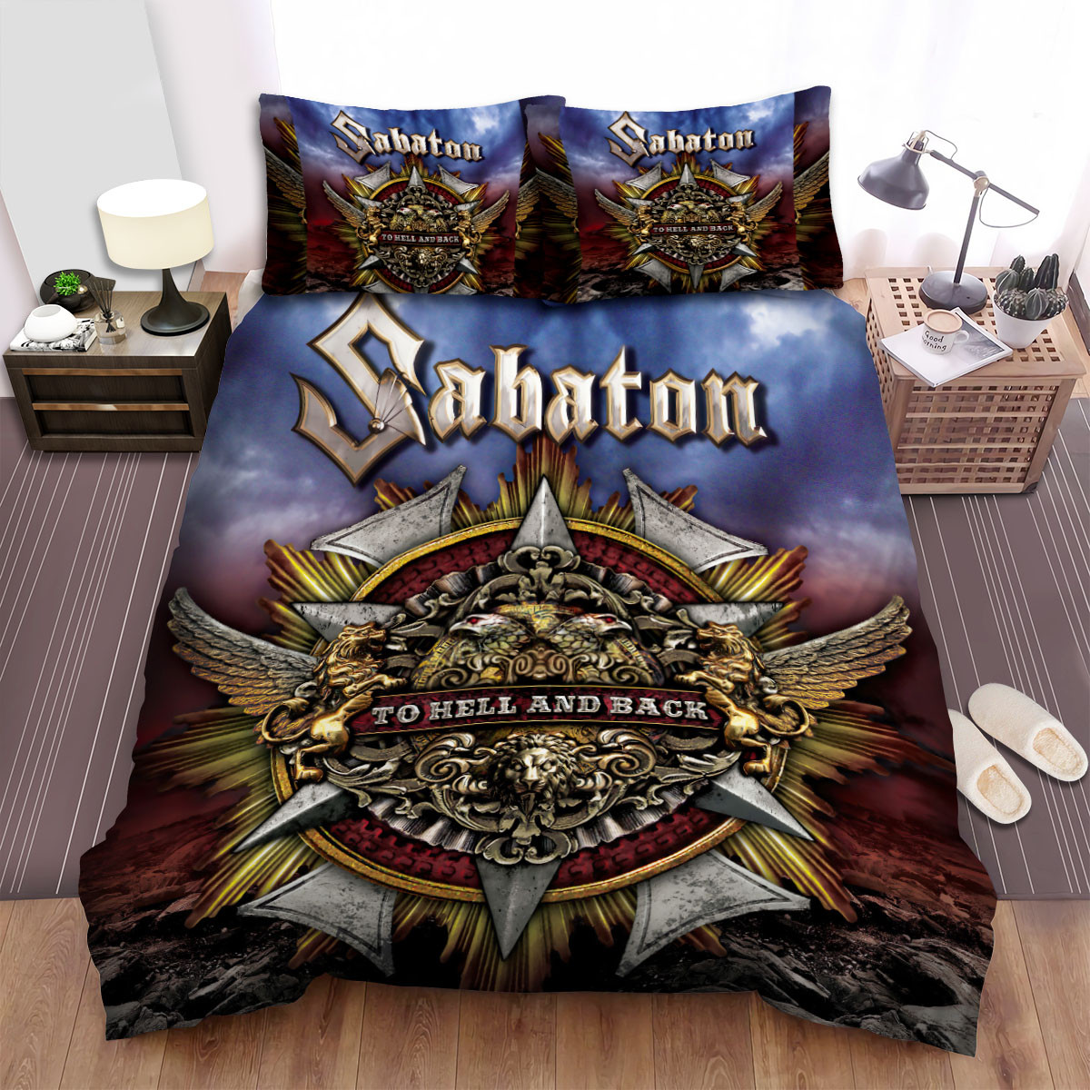 sabaton band to hell and back album cover bed sheets spread comforter duvet cover bedding sets ptotz