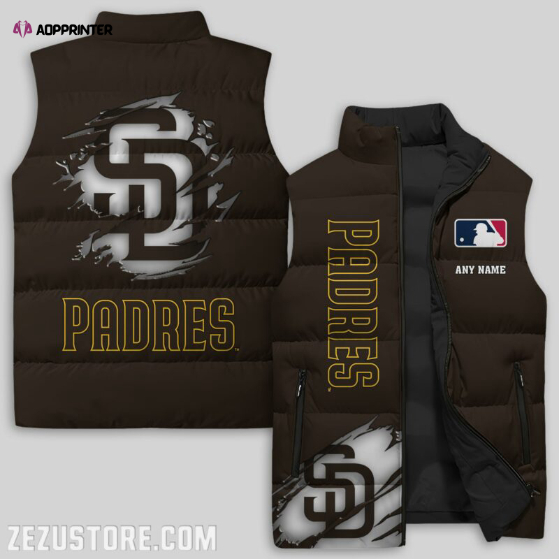 san diego padres mlb sleeveless puffer jacket custom for fans spj1539