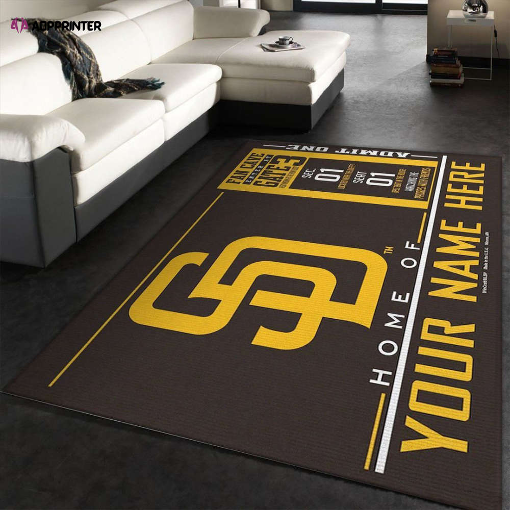 san diego padres rug living room floor decor fan gifts