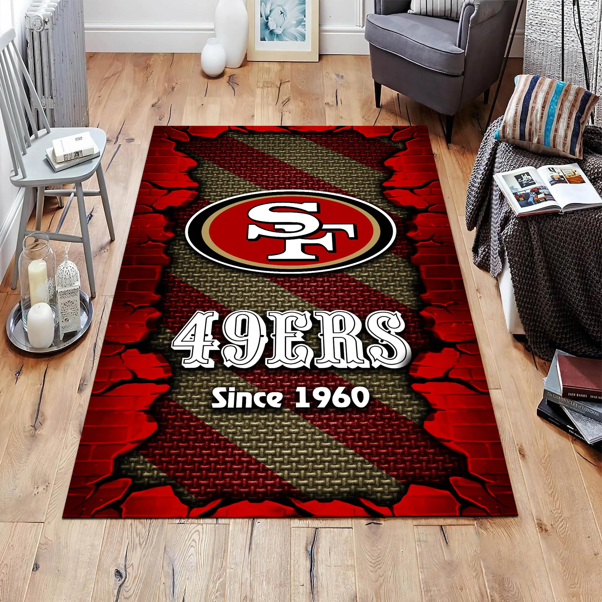 san francisco 49ers living room rug football team living room rug football fan gifts ehivm 54132 z5lzg