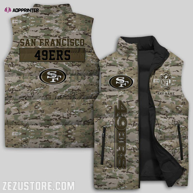 san francisco 49ers nfl sleeveless puffer jacket custom for fans gifts 12