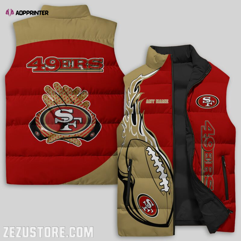 san francisco 49ers nfl sleeveless puffer jacket custom for fans gifts 15