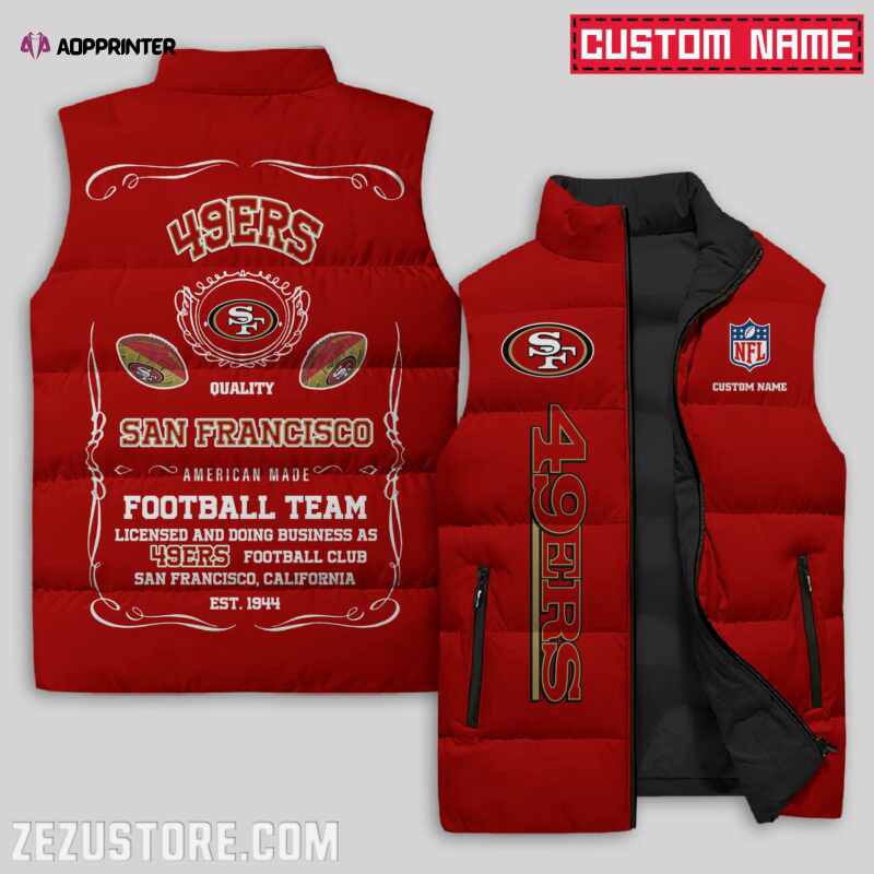 san francisco 49ers nfl sleeveless puffer jacket custom for fans gifts 2