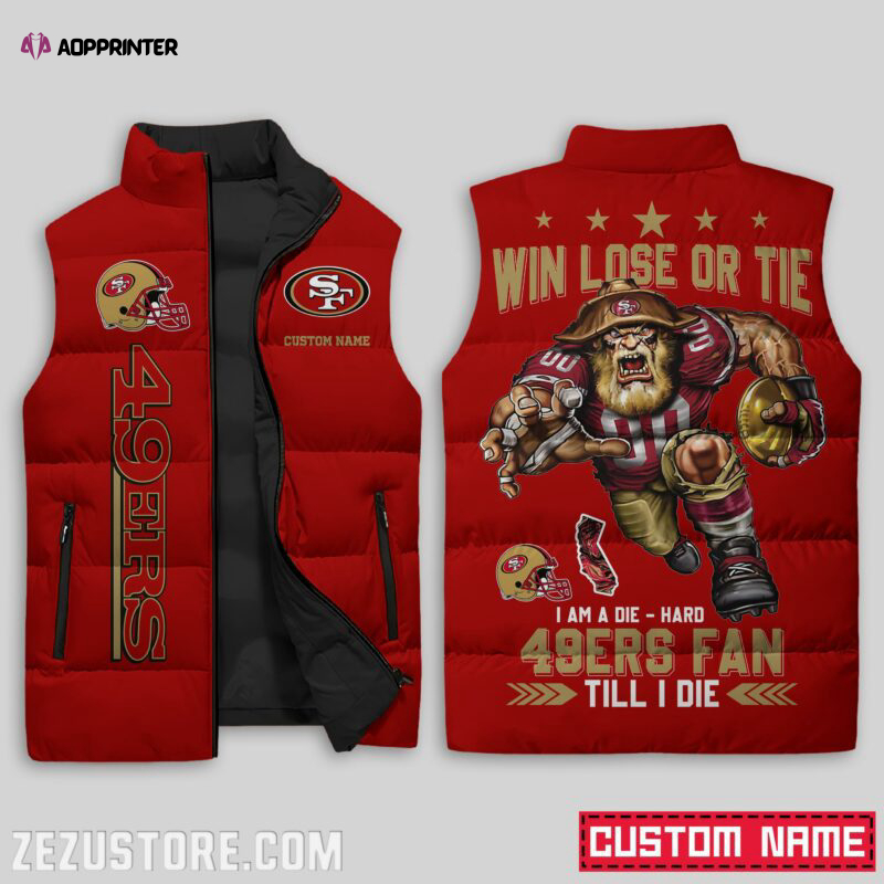 san francisco 49ers nfl sleeveless puffer jacket custom for fans gifts 4