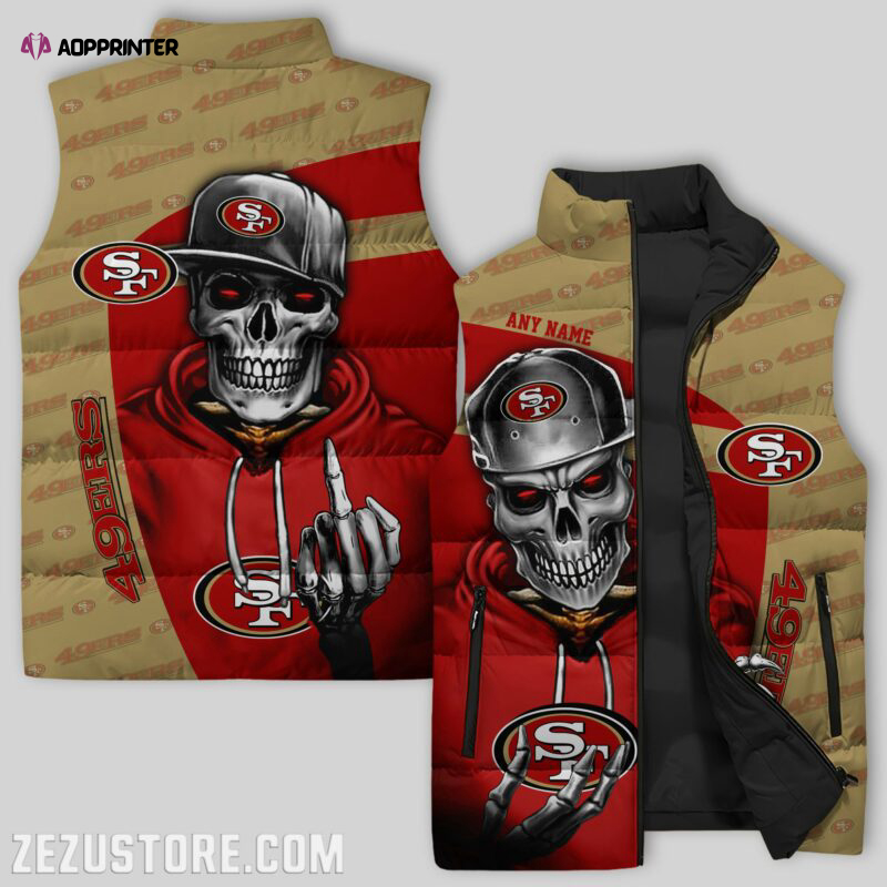 san francisco 49ers nfl sleeveless puffer jacket custom for fans gifts 6