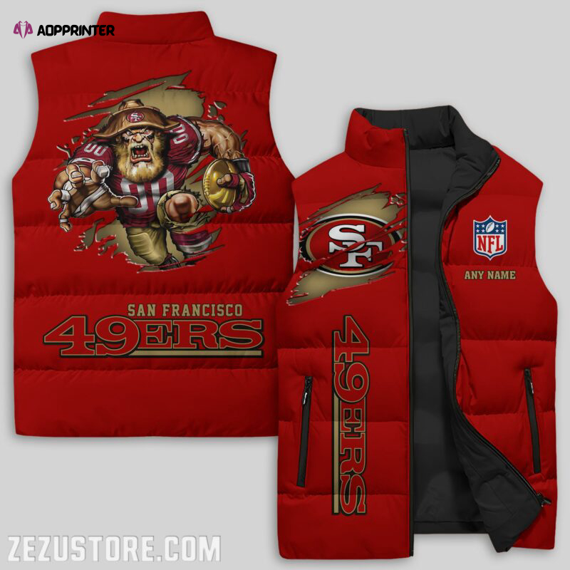 san francisco 49ers nfl sleeveless puffer jacket custom for fans gifts 7