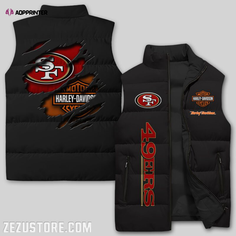 san francisco 49ers nfl sleeveless puffer jacket custom for fans spj1216