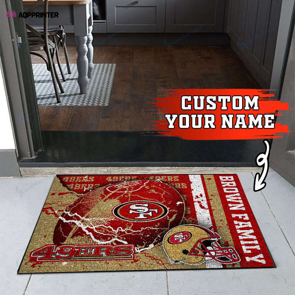 san francisco 49ers personalized doormat gift for home decor