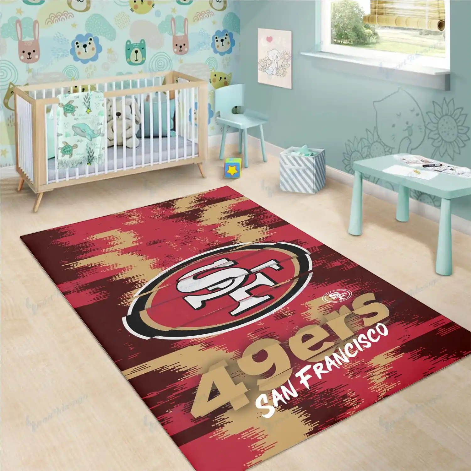 san francisco 49ers premium rectangle rug 15 epu5f