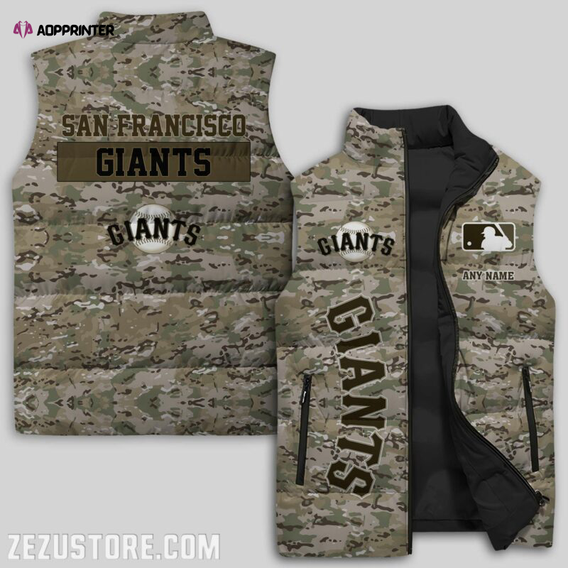 san francisco giants mlb sleeveless puffer jacket custom for fans spj1510