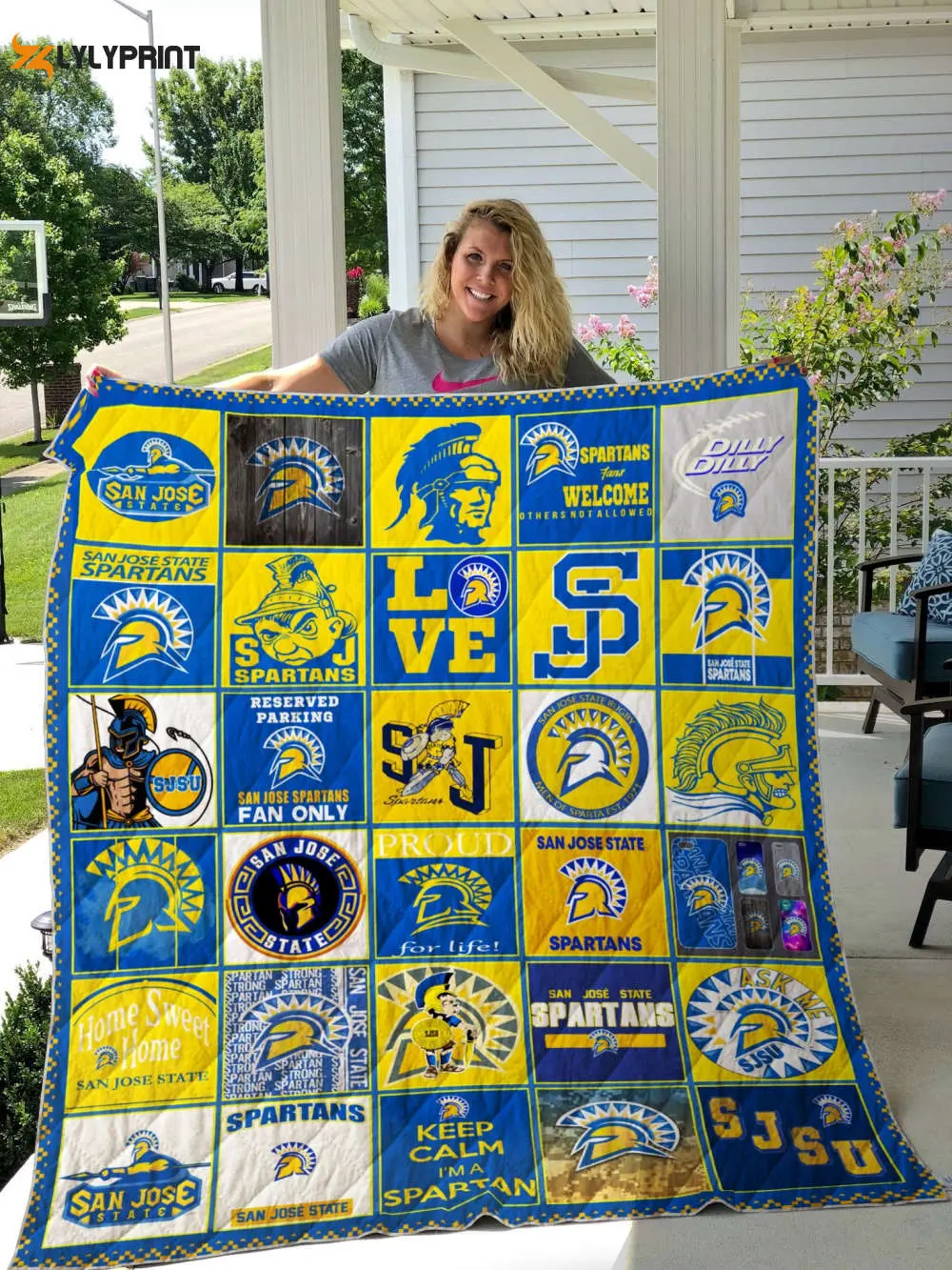san jos state spartans quilt blanket for fans home decor gift 1