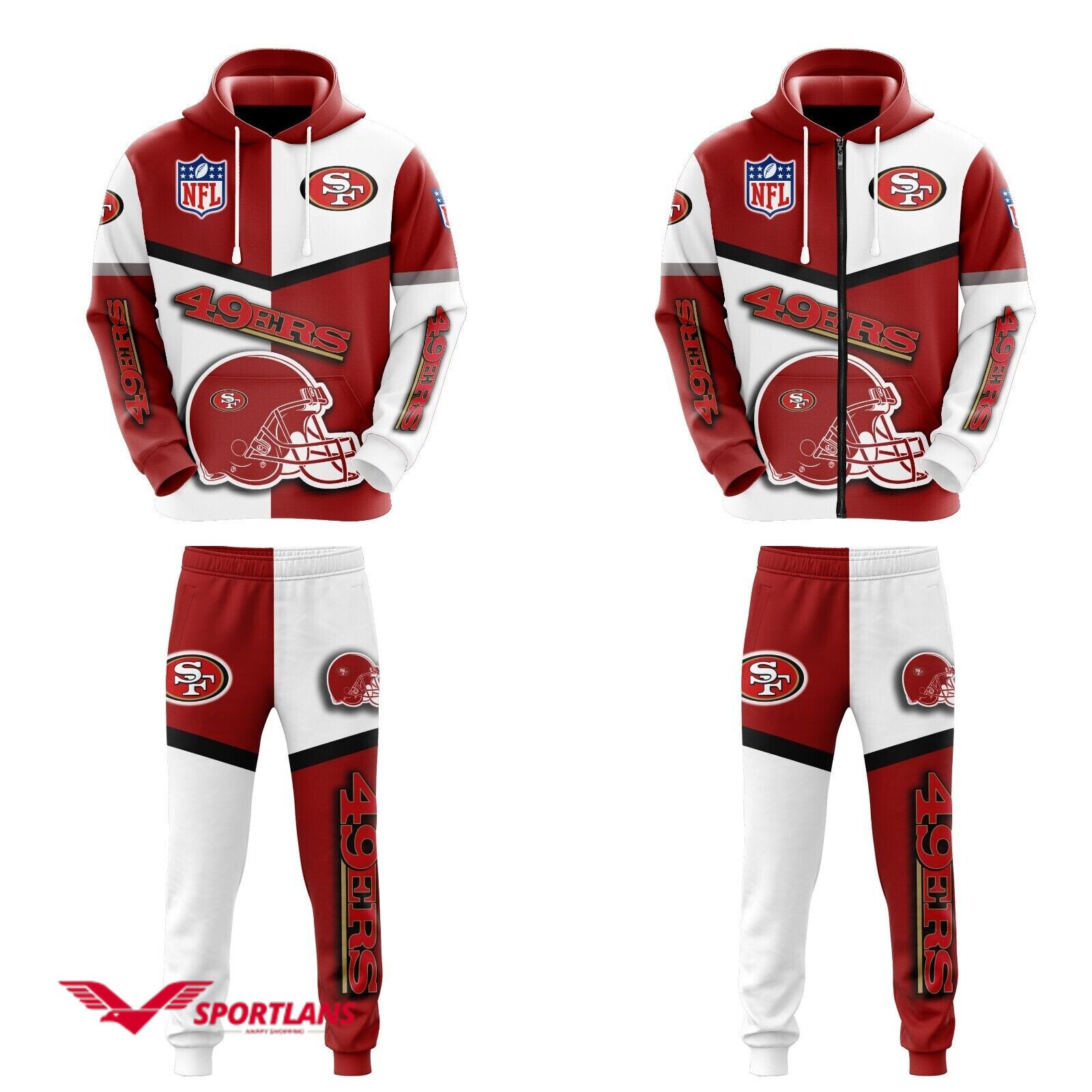 san francisco 49ers nfl personalized combo hoodie2C zip hoodie and joggers for nfl fans tmhj22011028 blwfuzdnoe