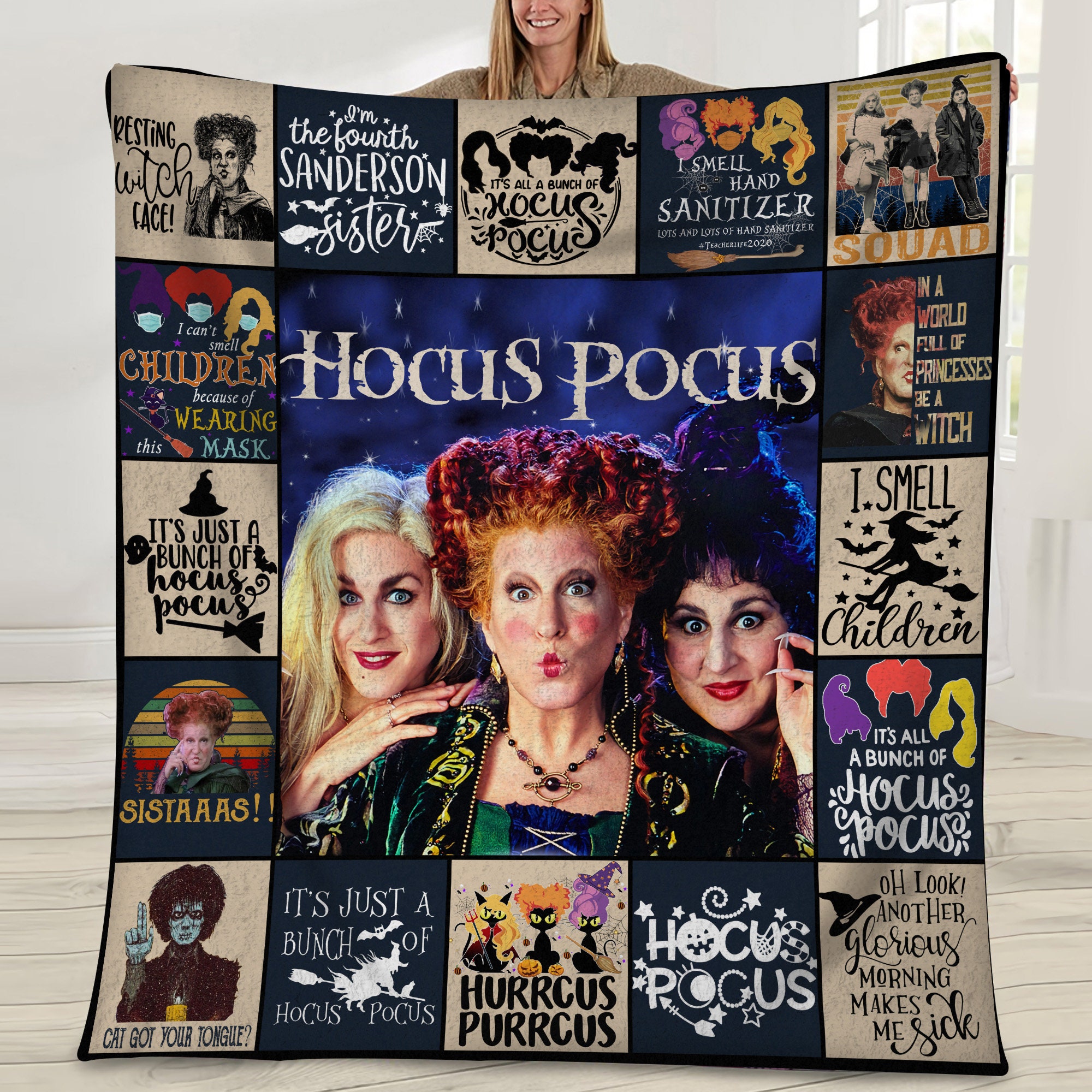 sanderson sisters hocus pocus witches halloween movie blanket n3uij