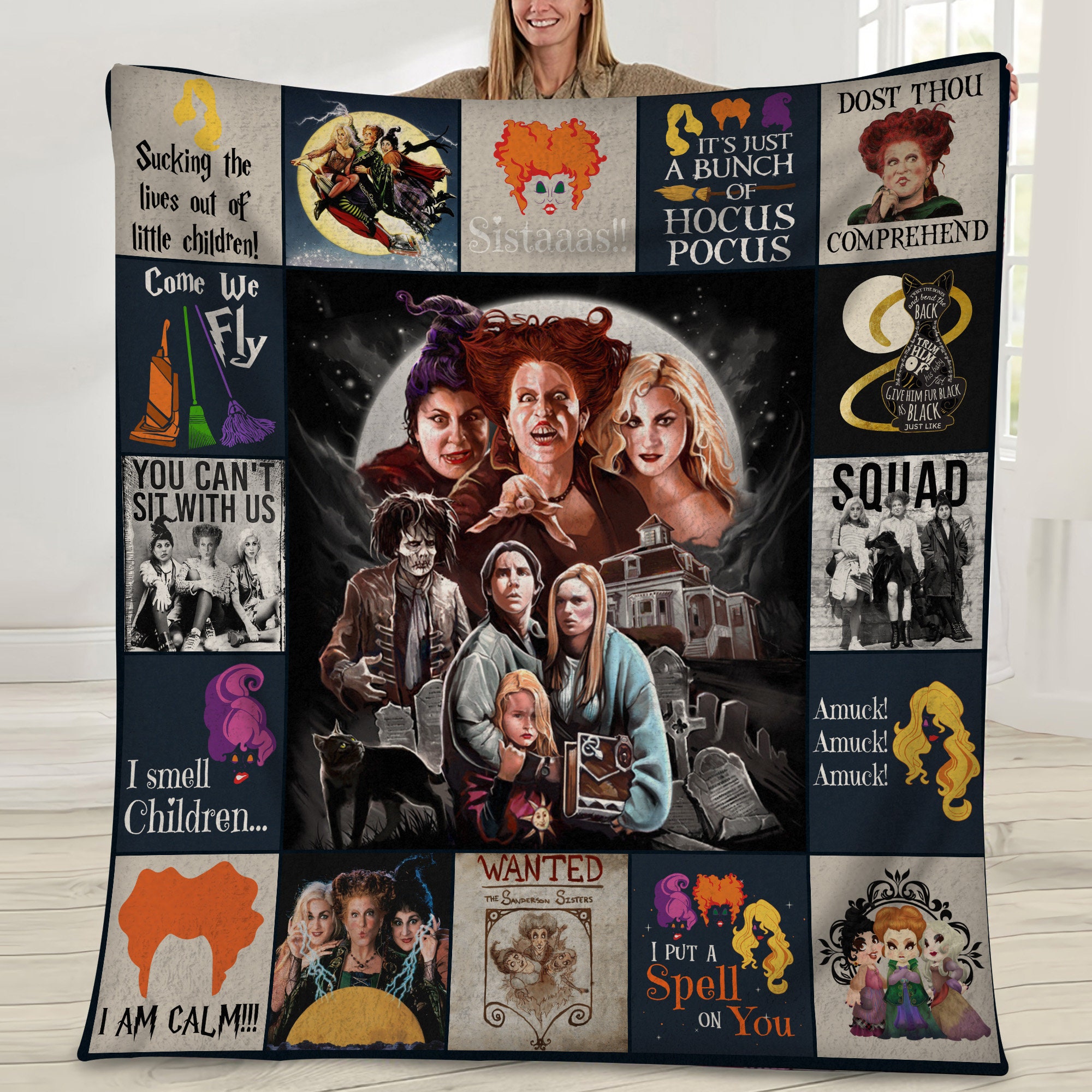 sanderson sisters witches hocus pocus halloween movie blanket 7crff