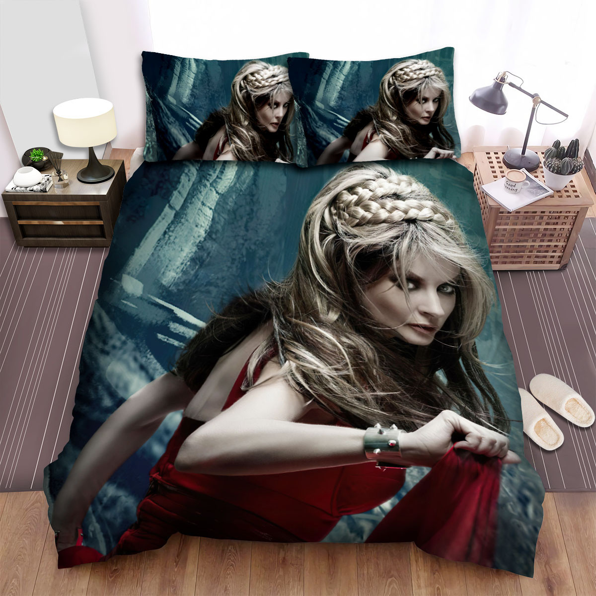 sarah brightman the girl in red dress is running bed sheets spread comforter duvet cover bedding sets ufcc8