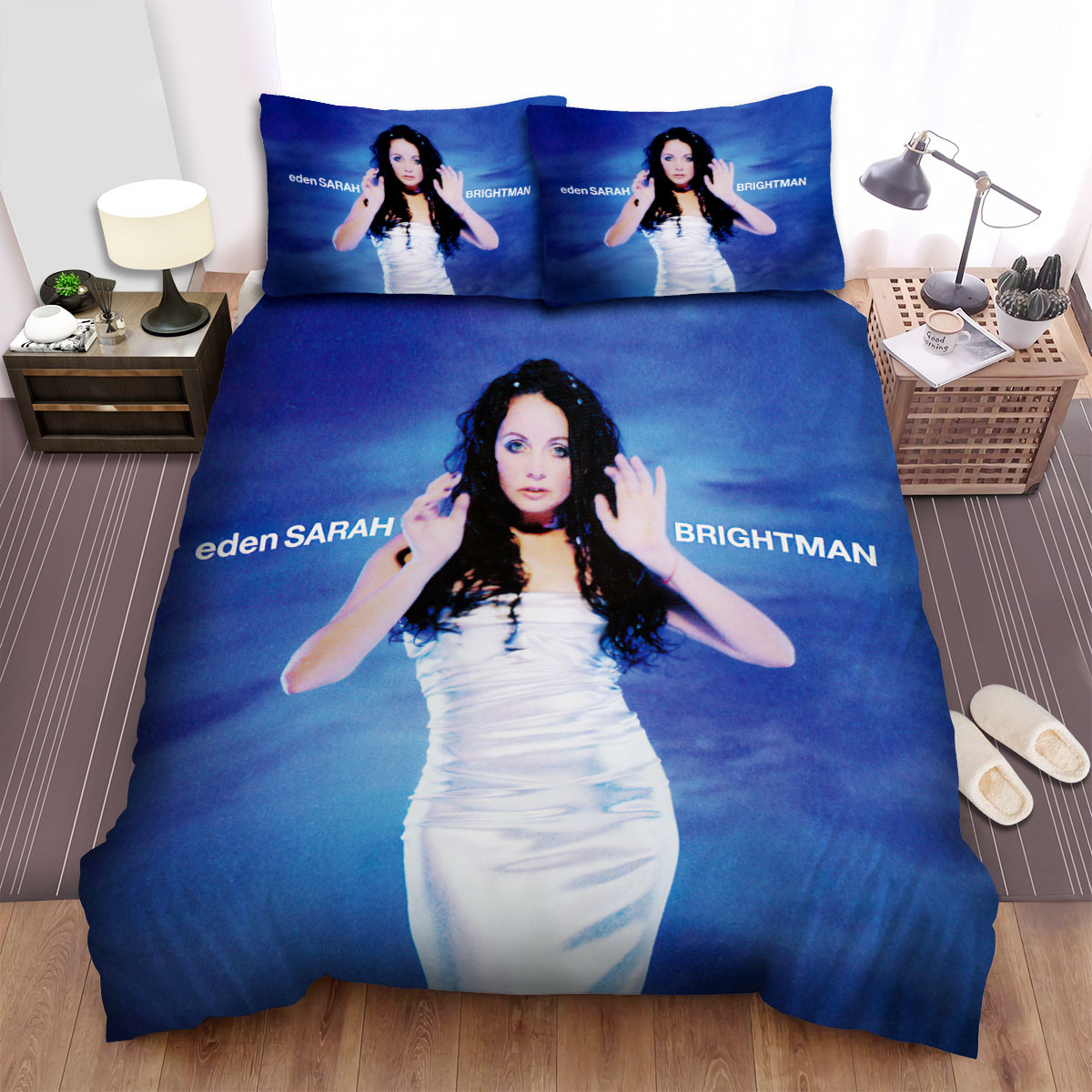 sarah brightman the girl posting in white body dress bed sheets spread comforter duvet cover bedding sets demgs