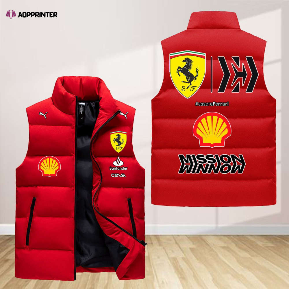 scuderia ferrari sleeveless puffer jacket custom for fans spj0806