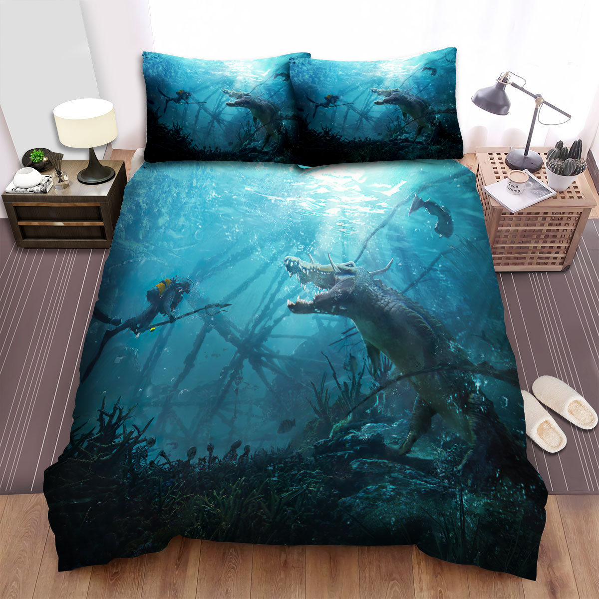 sea monster ancient crocodile duvet cover bedroom sets comfortable bedding sets 3oran