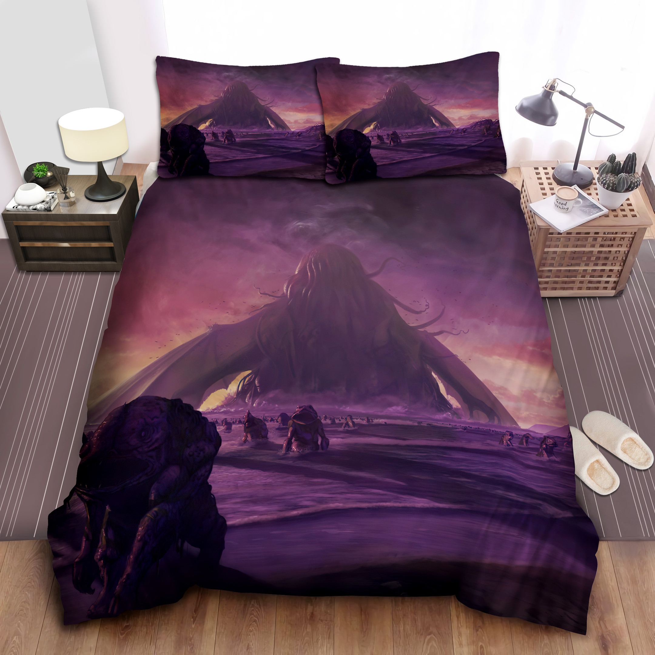 sea monsters on the shore duvet cover bedroom sets comfortable bedding sets hbyno