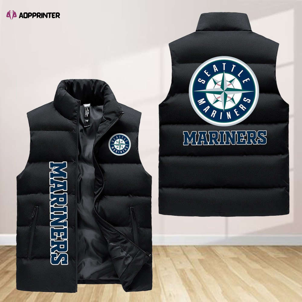 seattle mariners sleeveless puffer jacket custom for fans spj0387