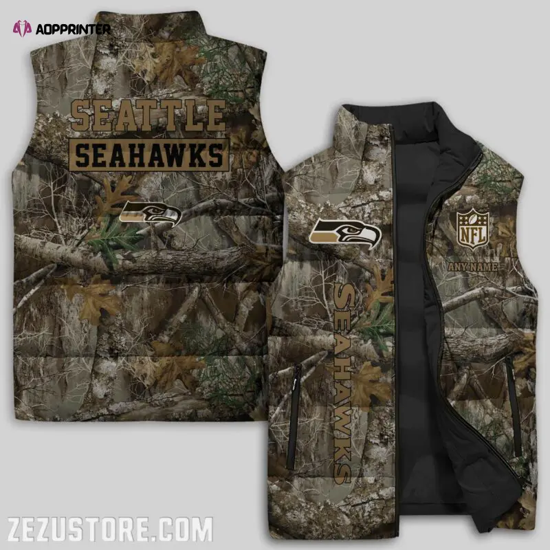 seattle seahawks nfl sleeveless puffer jacket custom for fans gifts 1